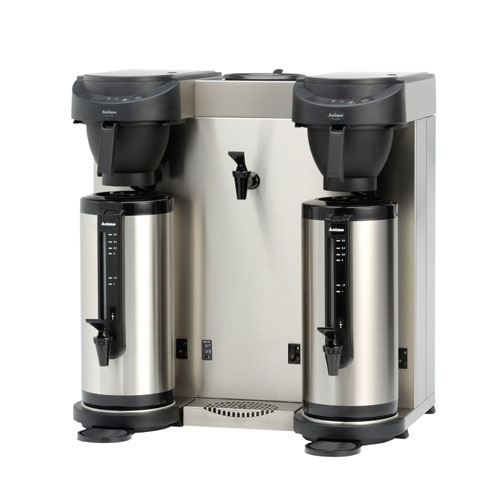 Anemoon vis streep krans MT202W Dubbele koffiezetter met waterkoker en vaste wateraansluiting -  Huisken Professional
